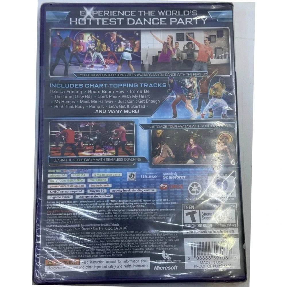 The Black Eyed Peas Experience Limited Edition Xbox 360 Kinect Game NTSC Ubisoft
